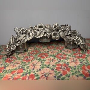 Pewter Hummingbird votive holder by Spoontiques